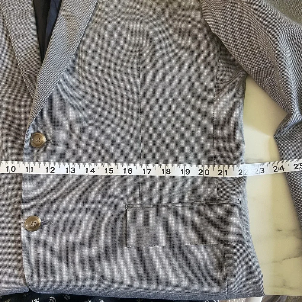 J‎ Crew Ludlow Cotton Sport Coat Blazer 44R Mens Gray Two Button Suit Jacket